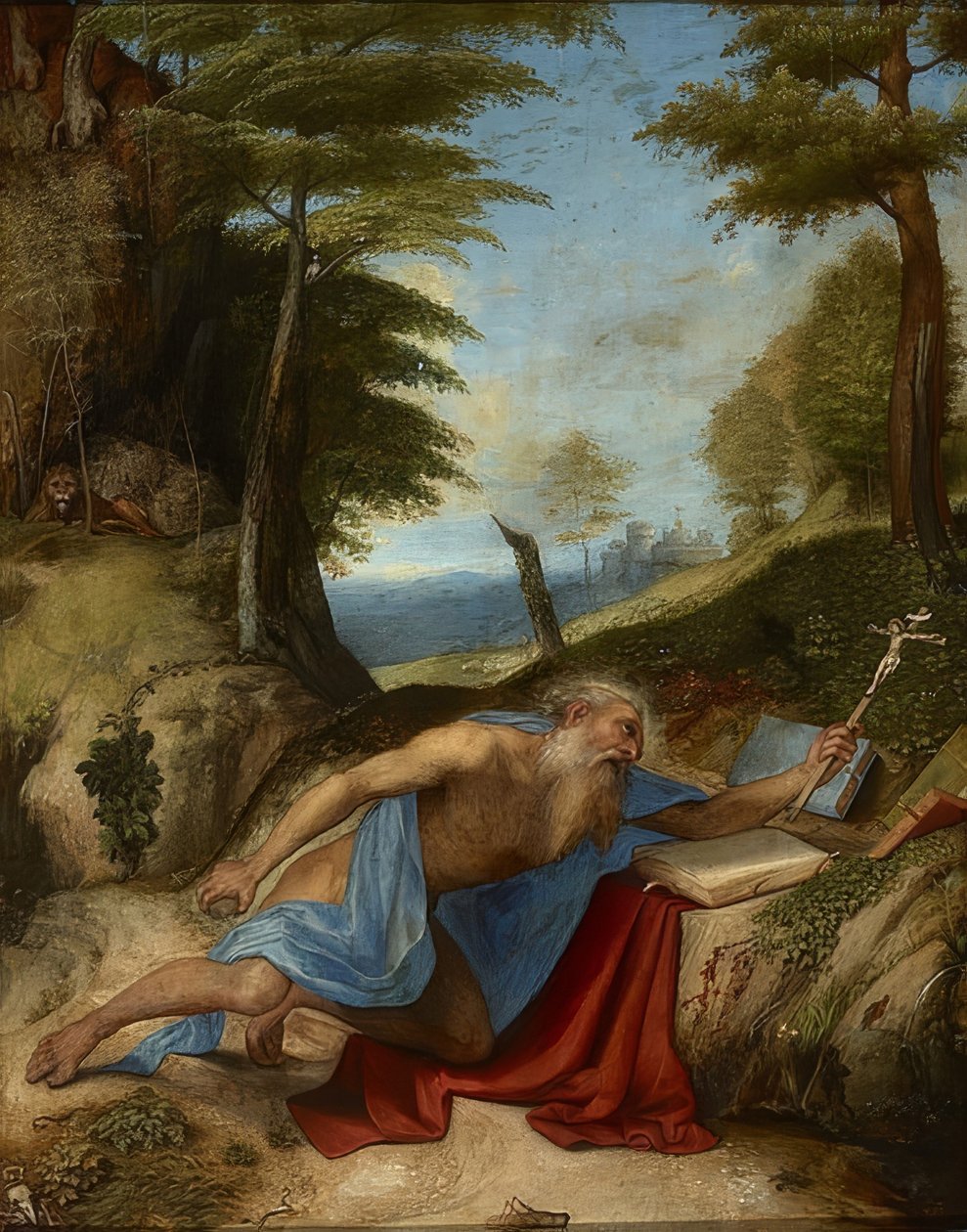 Pokutujący Święty Jerome. Około 1513 r. autorstwa Lorenzo Lotto