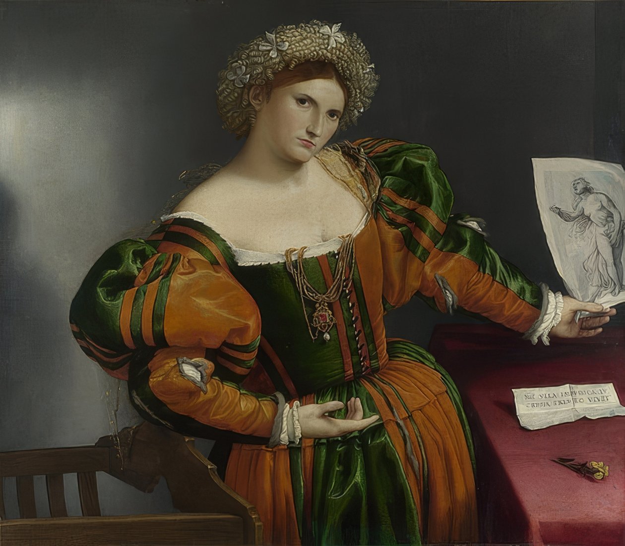 Portret kobiety (Lukrecja). Około 1530-32 autorstwa Lorenzo Lotto