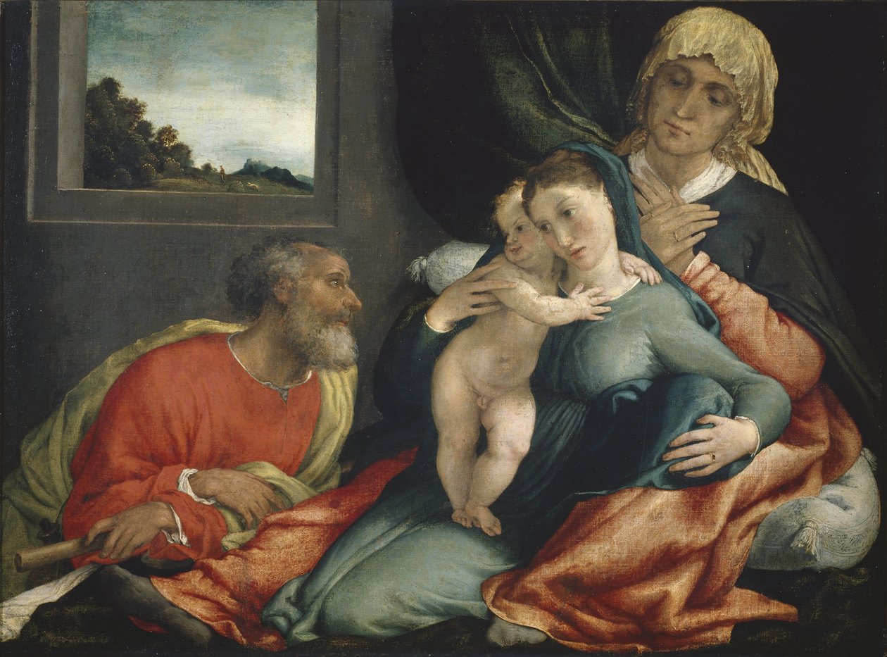 Święta Rodzina ze Świętymi Anną i Joachimem, 1535? autorstwa Lorenzo Lotto