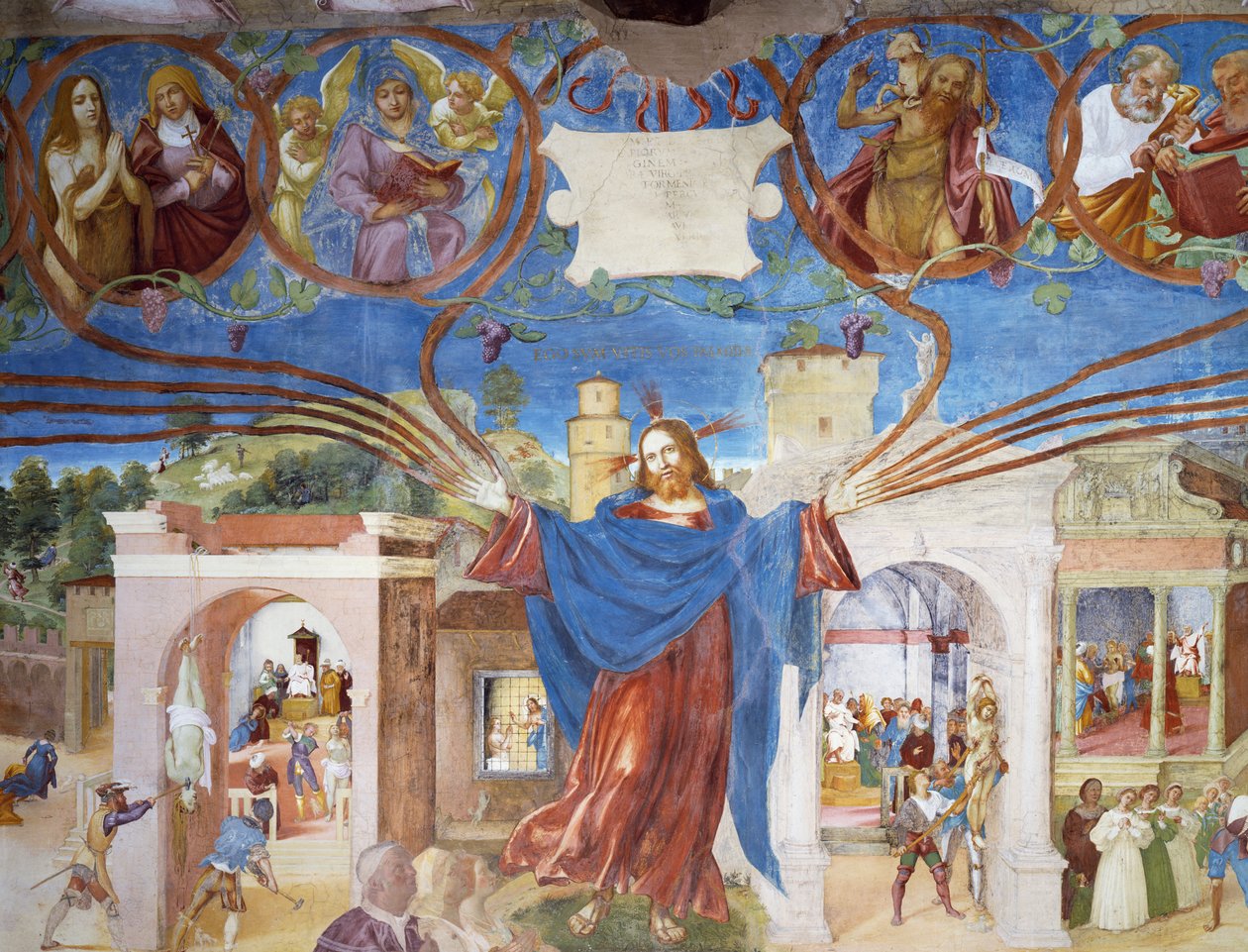 Jezus Chrystus, fragment męczeństwa św. Barbary, z Opowieści św. Barbary autorstwa Lorenzo Lotto