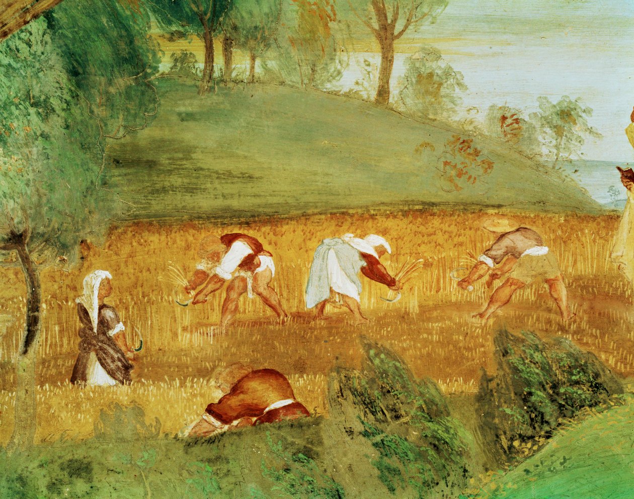 Lewa strona Capella Suardi, kościół Santa Barbara w Bergamo ... (malowidło ścienne) autorstwa Lorenzo Lotto