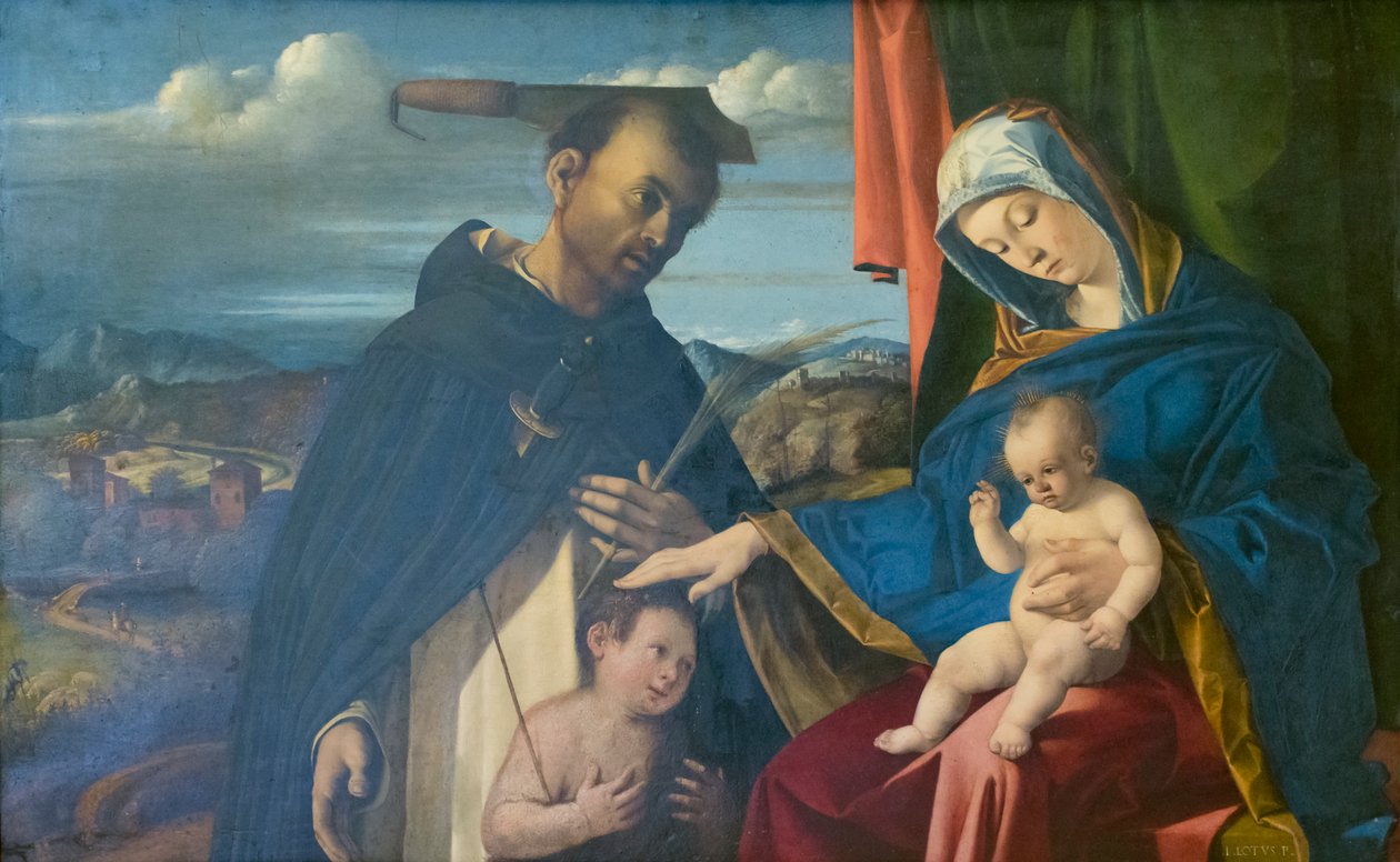 Madonna z Dzieciątkiem i świętym Piotrem Męczennikiem autorstwa Lorenzo Lotto
