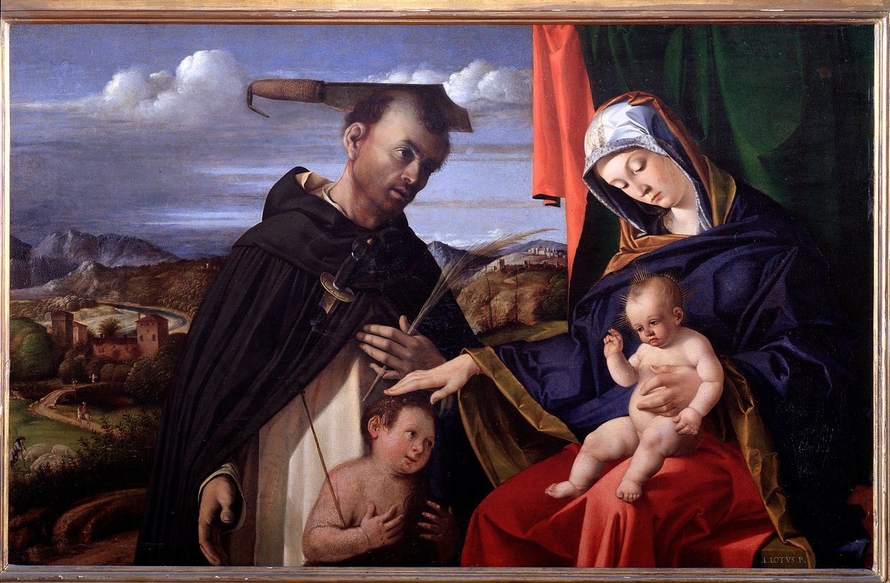 Madonna z Dzieciątkiem ze św. Piotrem z Werony autorstwa Lorenzo Lotto