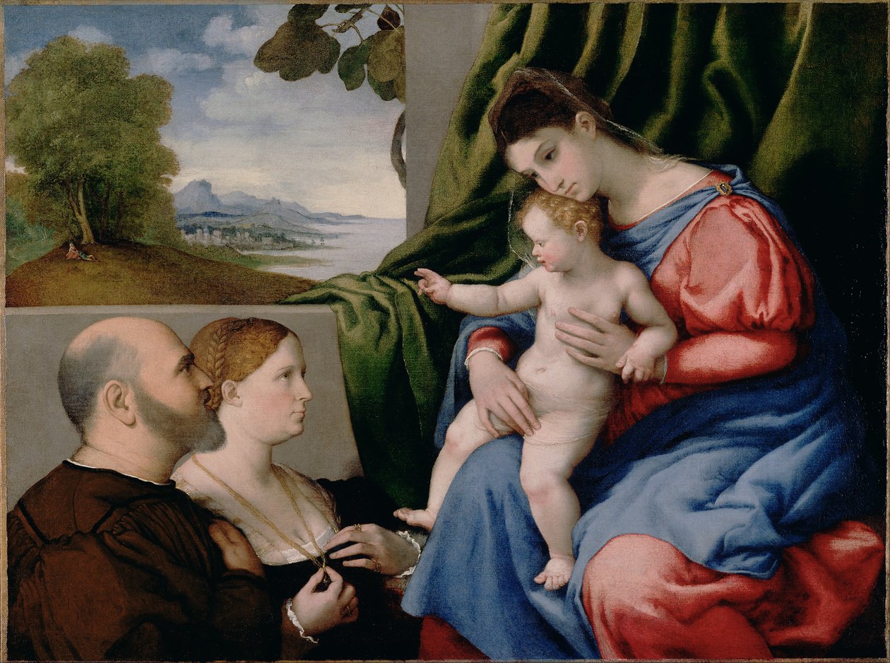 Madonna z Dzieciątkiem i dwoma darczyńcami autorstwa Lorenzo Lotto