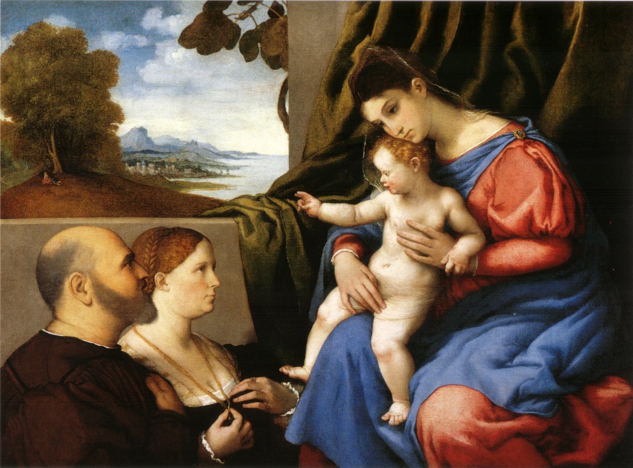 Madonna z Dzieciątkiem i dwoma darczyńcami autorstwa Lorenzo Lotto