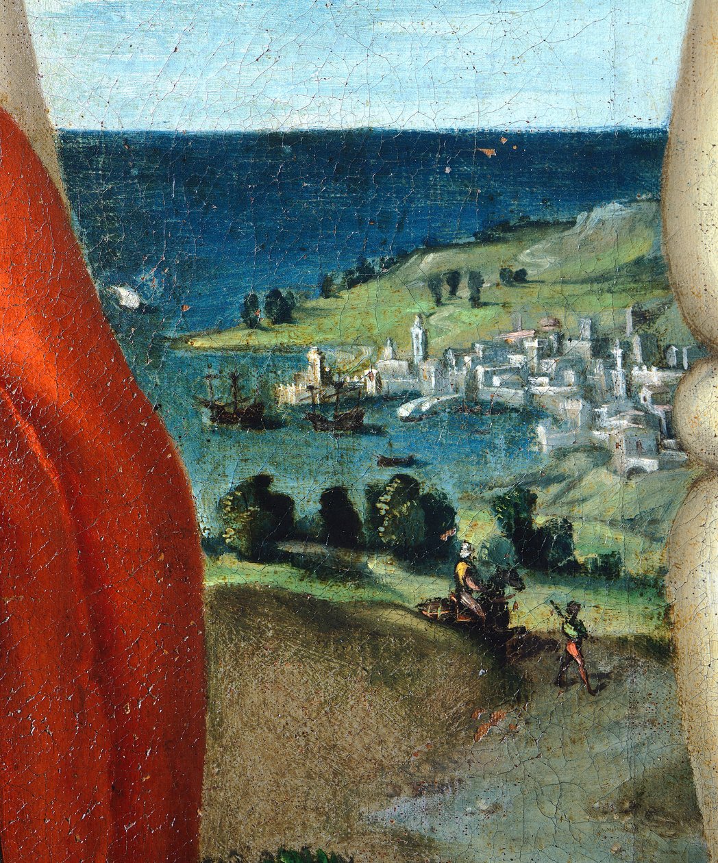 Madonna w chwale ze świętymi Kosmą i Damianem w adoracji autorstwa Lorenzo Lotto