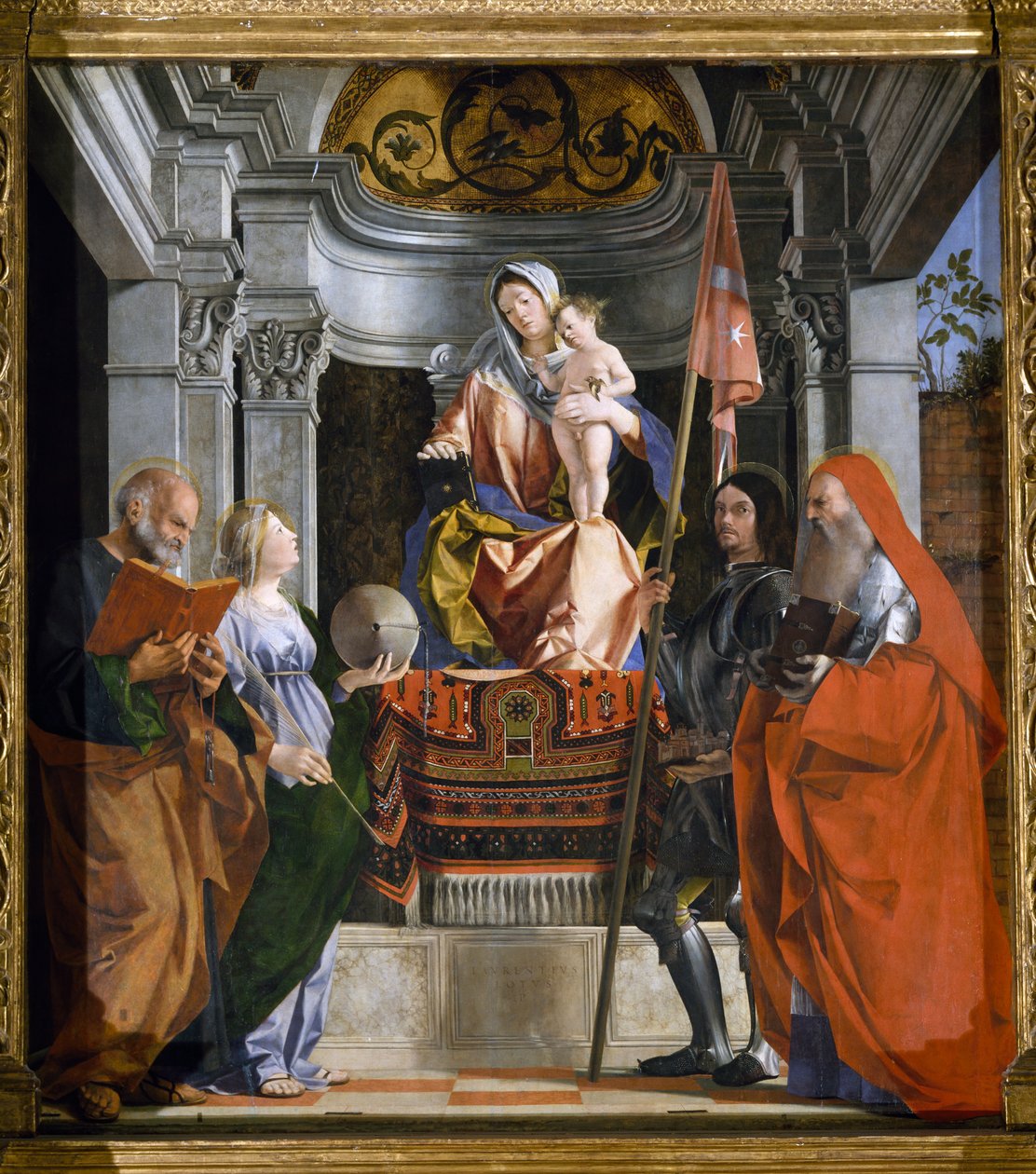Madonna z Dzieciątkiem i świętymi, fragment z ołtarza Santa Cristina al Tiverone autorstwa Lorenzo Lotto