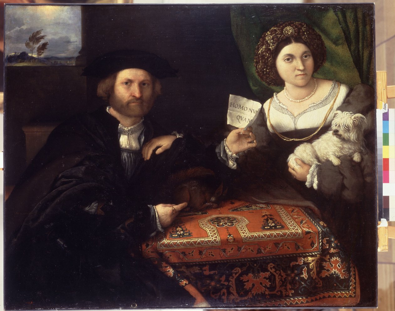 Portret rodzinny. Obraz Lorenzo Lotto (1480-1556), ok. 1523. Olej na płótnie. Sztuka wenecka z okresu renesansu. Ermitaż, Sankt Petersburg autorstwa Lorenzo Lotto