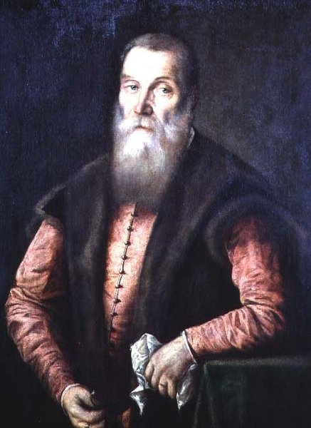 Portret brodatego mężczyzny (olej na płótnie) autorstwa Lorenzo Lotto