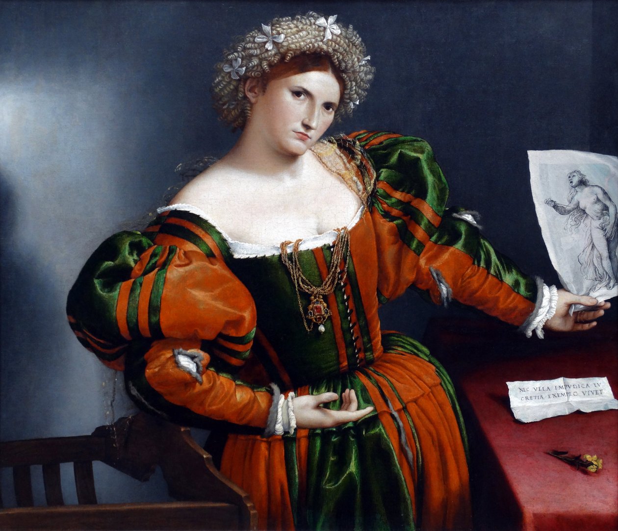 Portret kobiety inspirowany Lukrecją” Lorenzo Lotto autorstwa Lorenzo Lotto