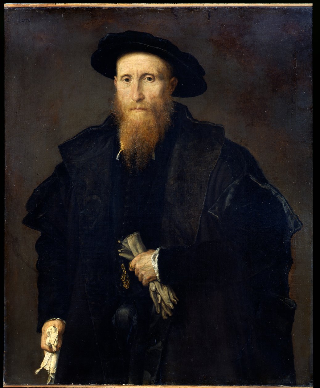 Portret starszego pana w rękawiczkach (Liberale da Pinedel?) autorstwa Lorenzo Lotto