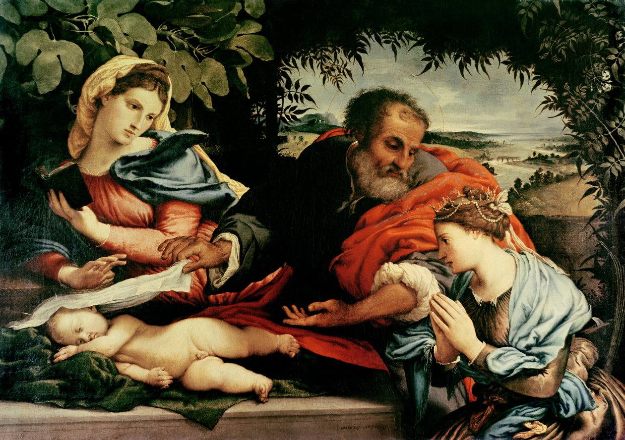 Święta Rodzina ze św. Katarzyną Aleksandryjską, 1533 autorstwa Lorenzo Lotto