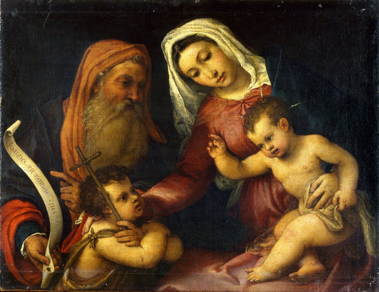 Dziewica z Dzieciątkiem i święci Zachariasz i Jan Chrzciciel autorstwa Lorenzo Lotto