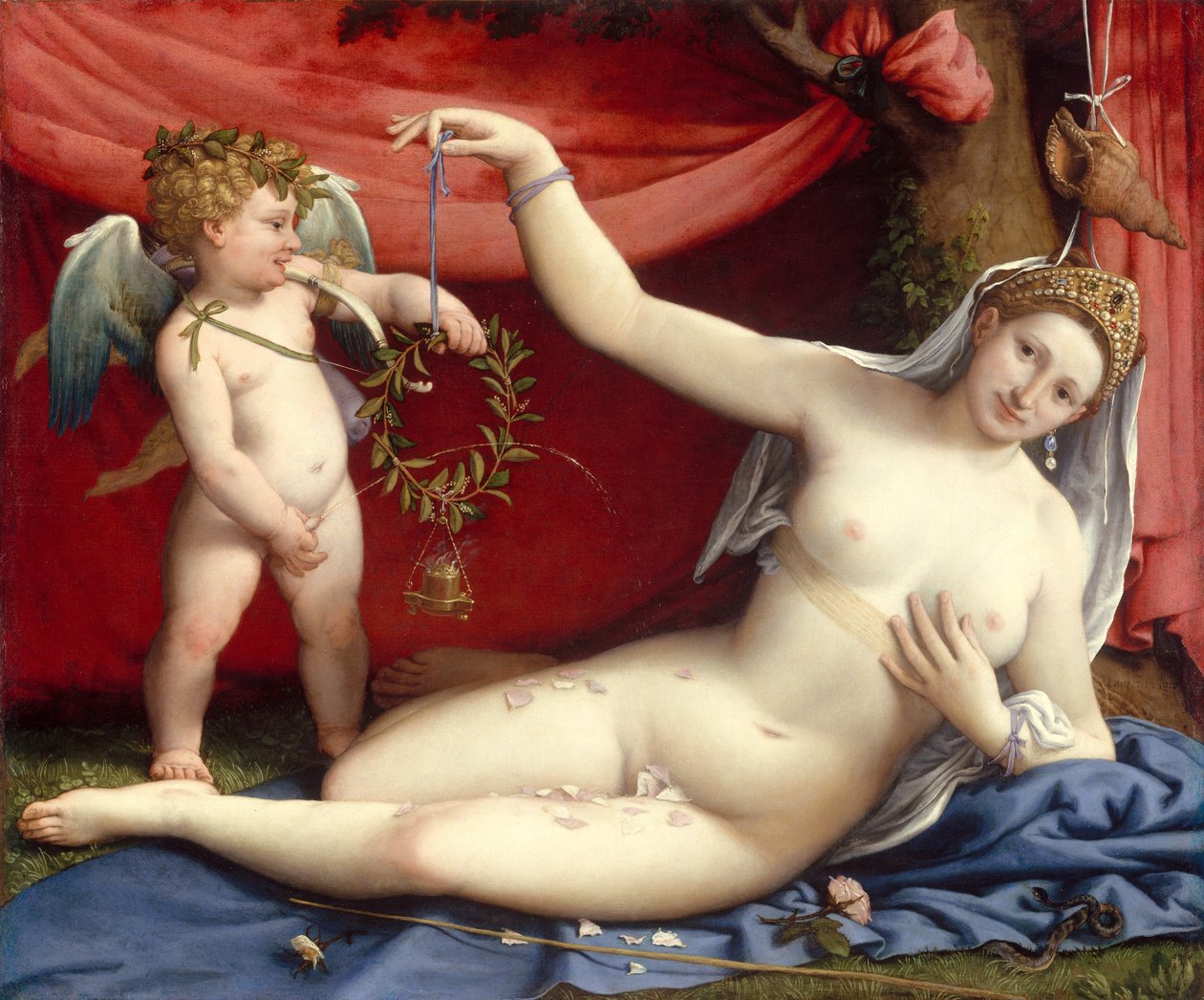 Wenus i Kupidyn, ok. 1525 (olej na płótnie) autorstwa Lorenzo Lotto