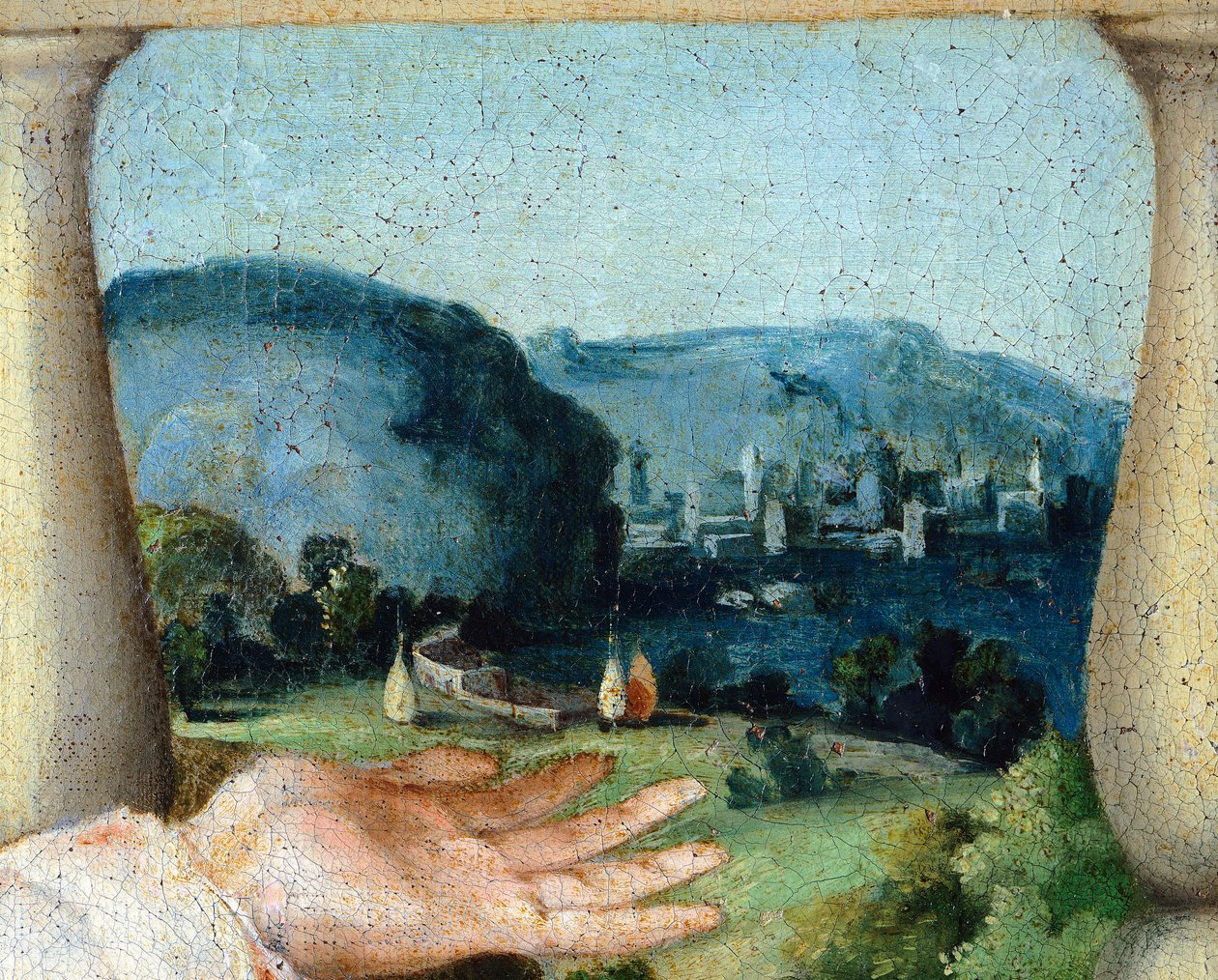 Dziewica w chwale między świętymi Kosmą i Damianem autorstwa Lorenzo Lotto