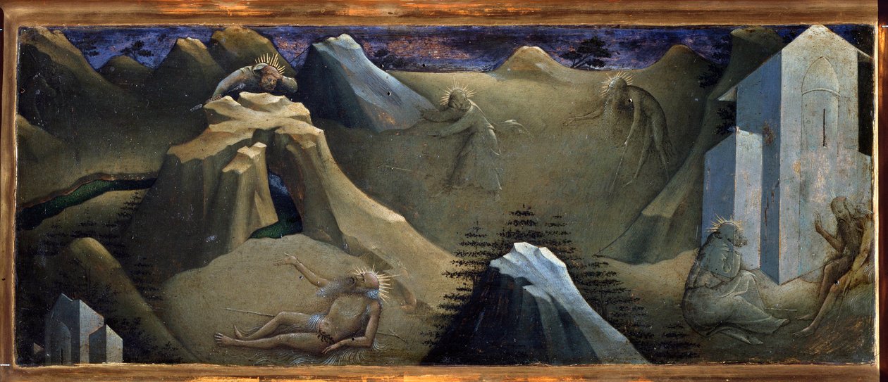 Epizod z życia św Onufrego lub Onufrego Obraz Lorenzo Monaco (1370-1423) autorstwa Lorenzo Monaco