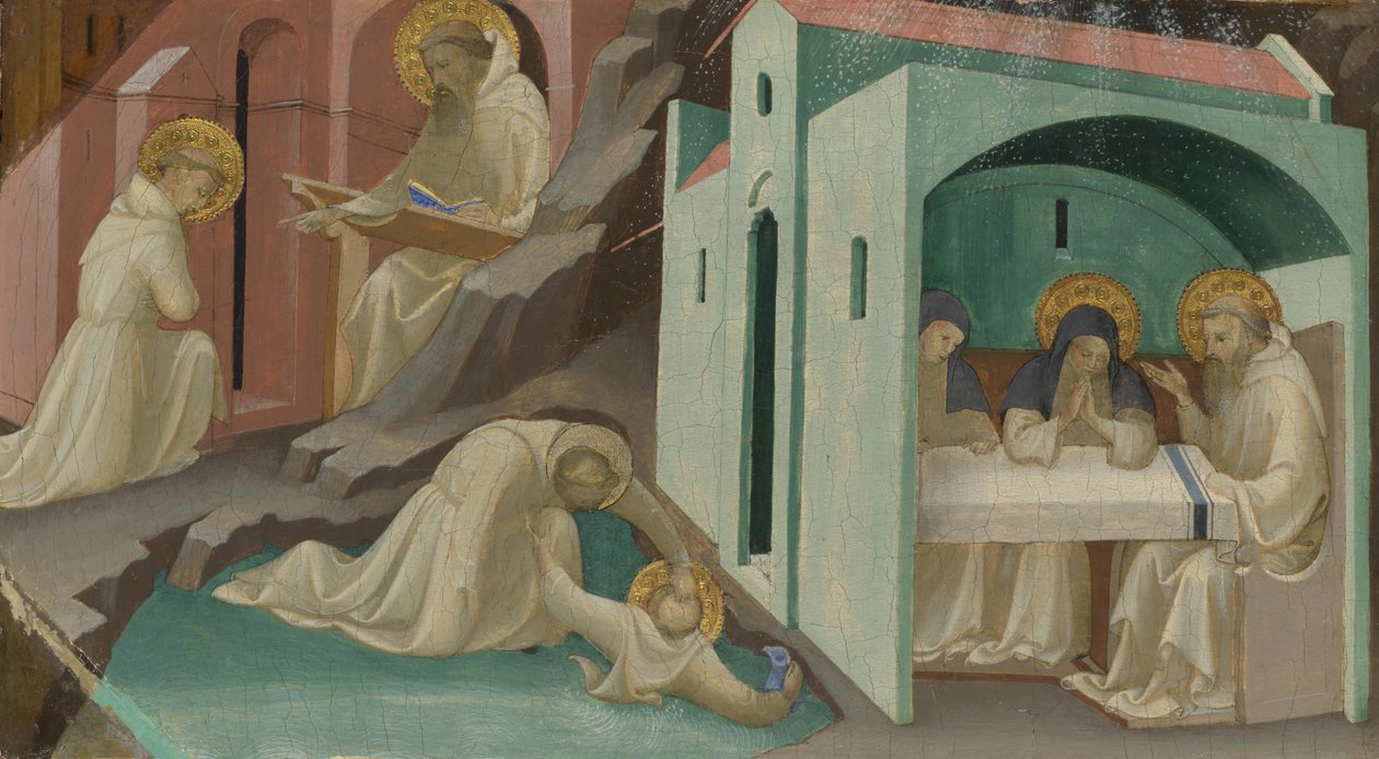 Incydenty z życia św. Benedykta, 1408 autorstwa Lorenzo Monaco