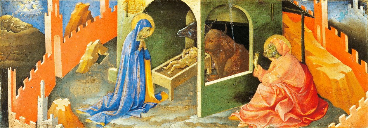 Narodzenia Jezusa, fragment predelli, Lorenzo Monaco (1370-około 1425), olej na desce autorstwa Lorenzo Monaco