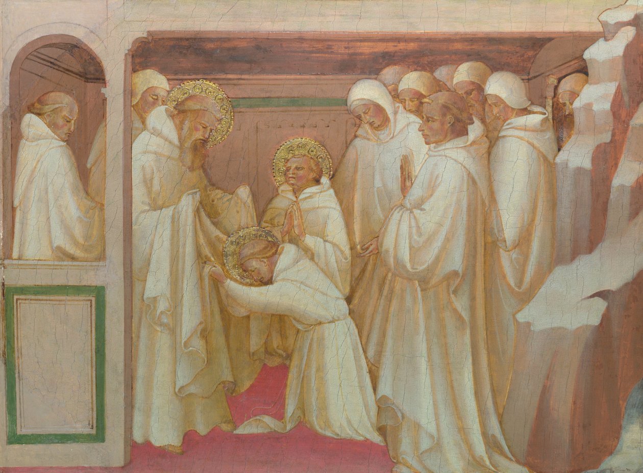 Św. Benedykt przyjmujący świętych do Zakonu autorstwa Lorenzo Monaco