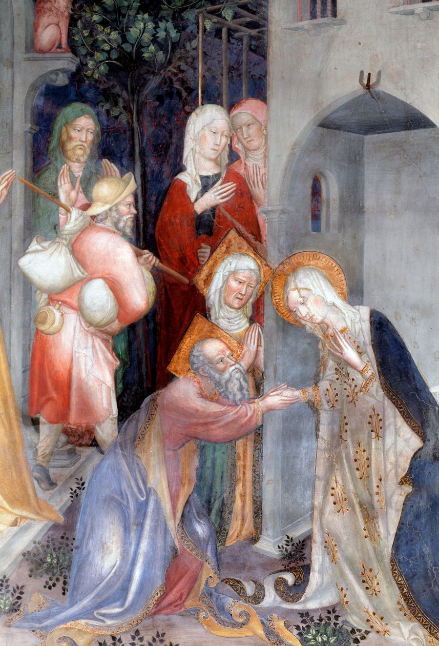 Pożegnanie dziewicy z Zachariaszem i Elżbietą, szczegół (Fresco autorstwa Lorenzo Salimbeni