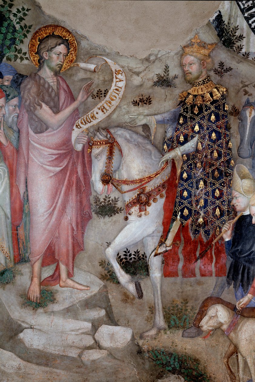 Predykacja św. Jana Chrzciciela, detal (Fresco autorstwa Lorenzo Salimbeni