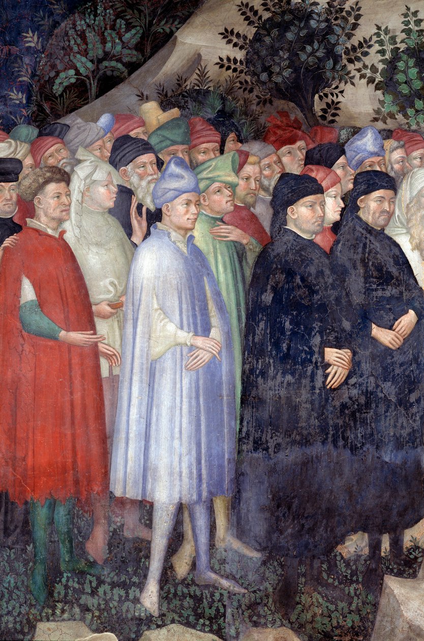Predykacja św. Jana Chrzciciela, detal (Fresco autorstwa Lorenzo Salimbeni