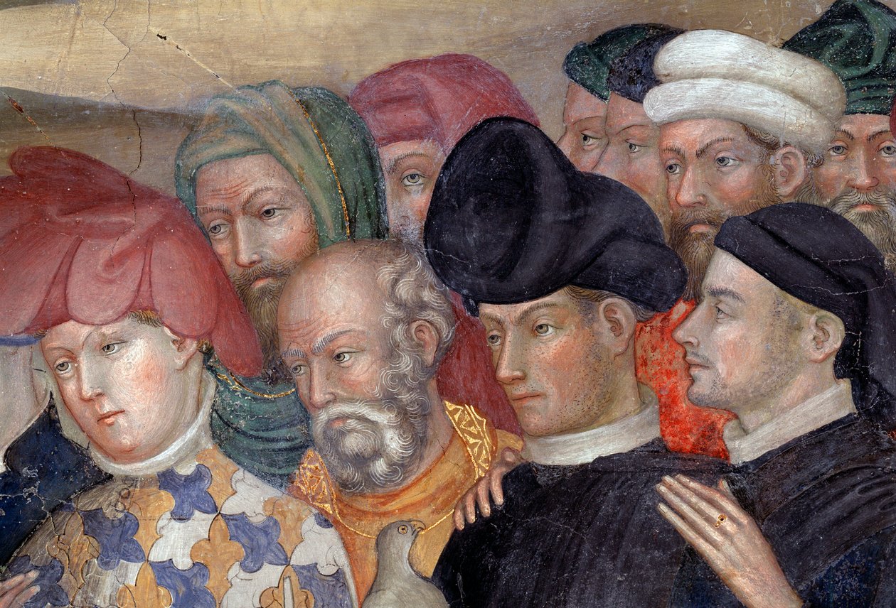 Św. Jan Chrzciciel chrzczący Jezusa, fragment (Fresco autorstwa Lorenzo Salimbeni