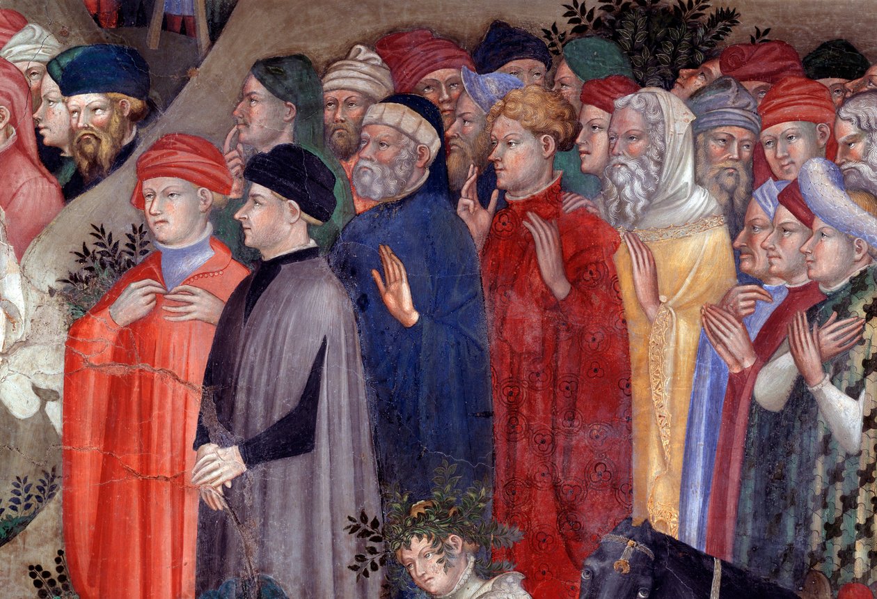 Św. Jan Chrzciciel chrzczący tłumy w Jordanie, detal (Fresco autorstwa Lorenzo Salimbeni