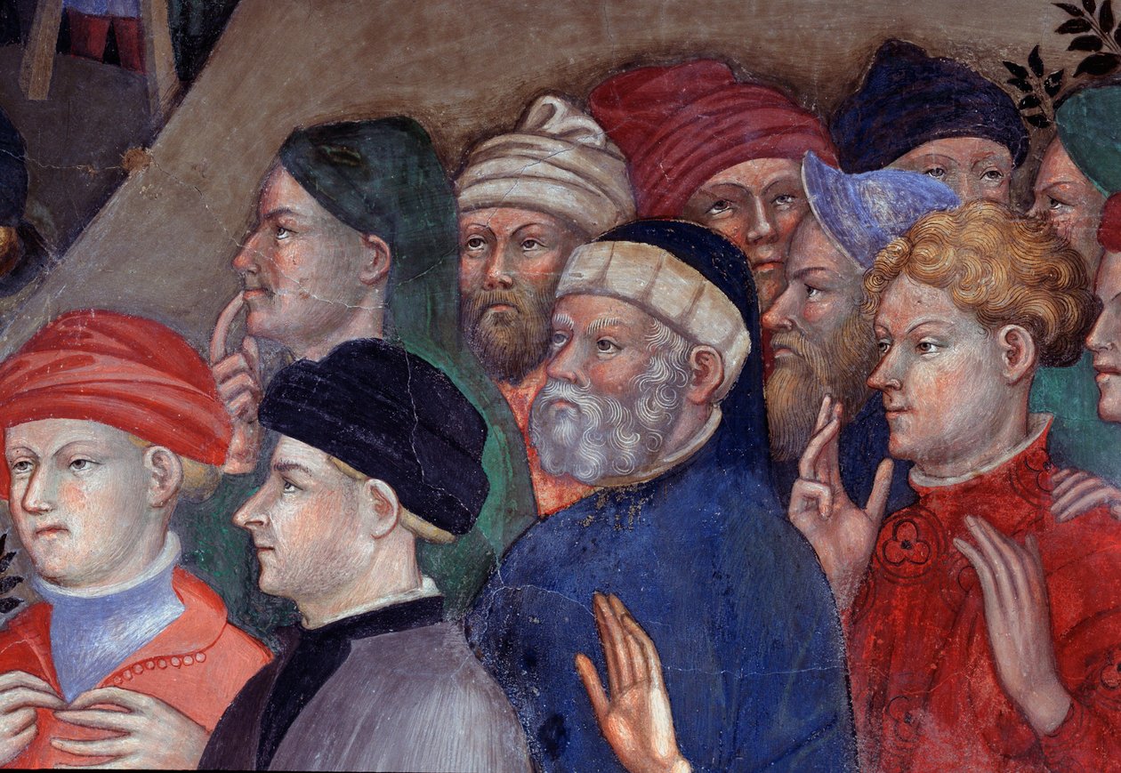 Św. Jan Chrzciciel chrzczący tłumy w Jordanie, detal (Fresco autorstwa Lorenzo Salimbeni