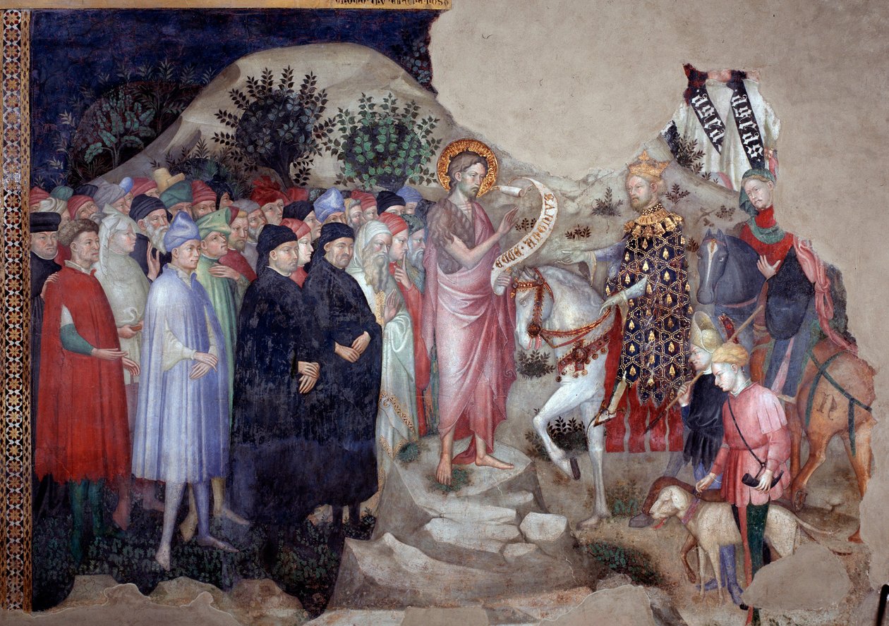 Przepowiadanie św. Jana Chrzciciela (Fresco autorstwa Lorenzo Salimbeni