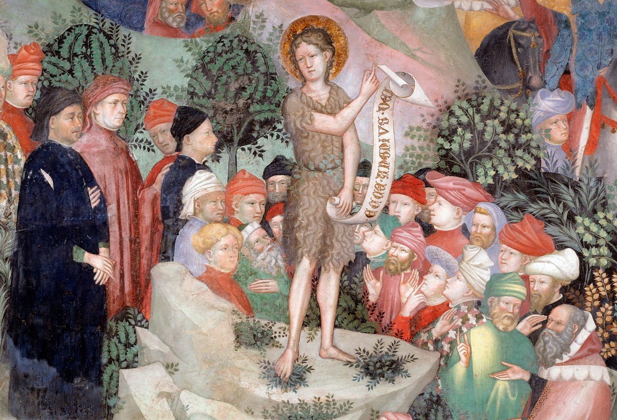 Przepowiadanie św. Jana Chrzciciela, szczegół (Fresco autorstwa Lorenzo Salimbeni