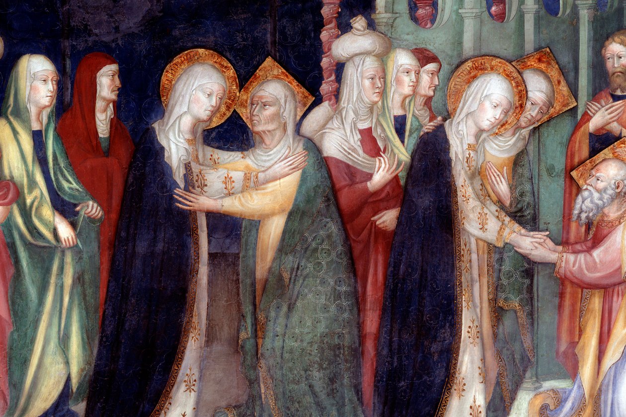 Nawiedzenie Maryi u św. Elżbiety, fragment (Fresco autorstwa Lorenzo Salimbeni