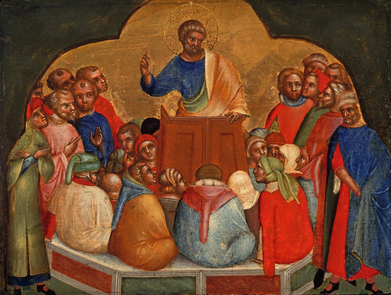 Apostoł Piotr głosi panel Predella, ok. 1370. autorstwa Lorenzo Veneziano