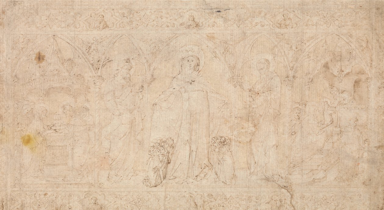 Projekt Antependium: Madonna della Misericordia ze św. Janem Chrzcicielem..., ok.1370. autorstwa Lorenzo Veneziano.