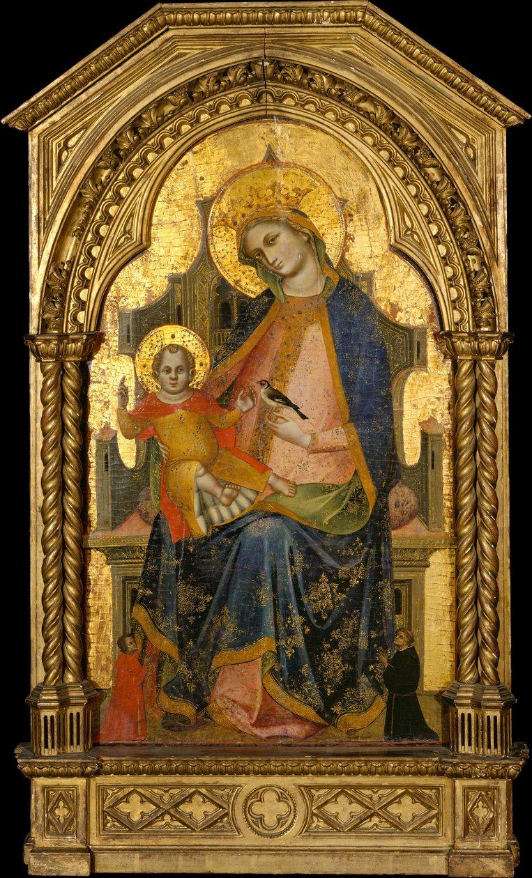 Madonna z Dzieciątkiem na tronie z Dwoma Darczyńcami, ca. 1360-65. autorstwa Lorenzo Veneziano