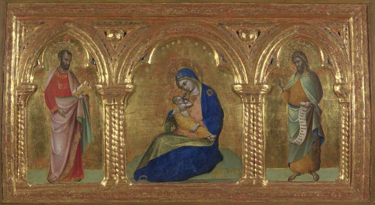 Madonna pokory ze świętymi Markiem i Janem, 1365-1370. autorstwa Lorenzo Veneziano