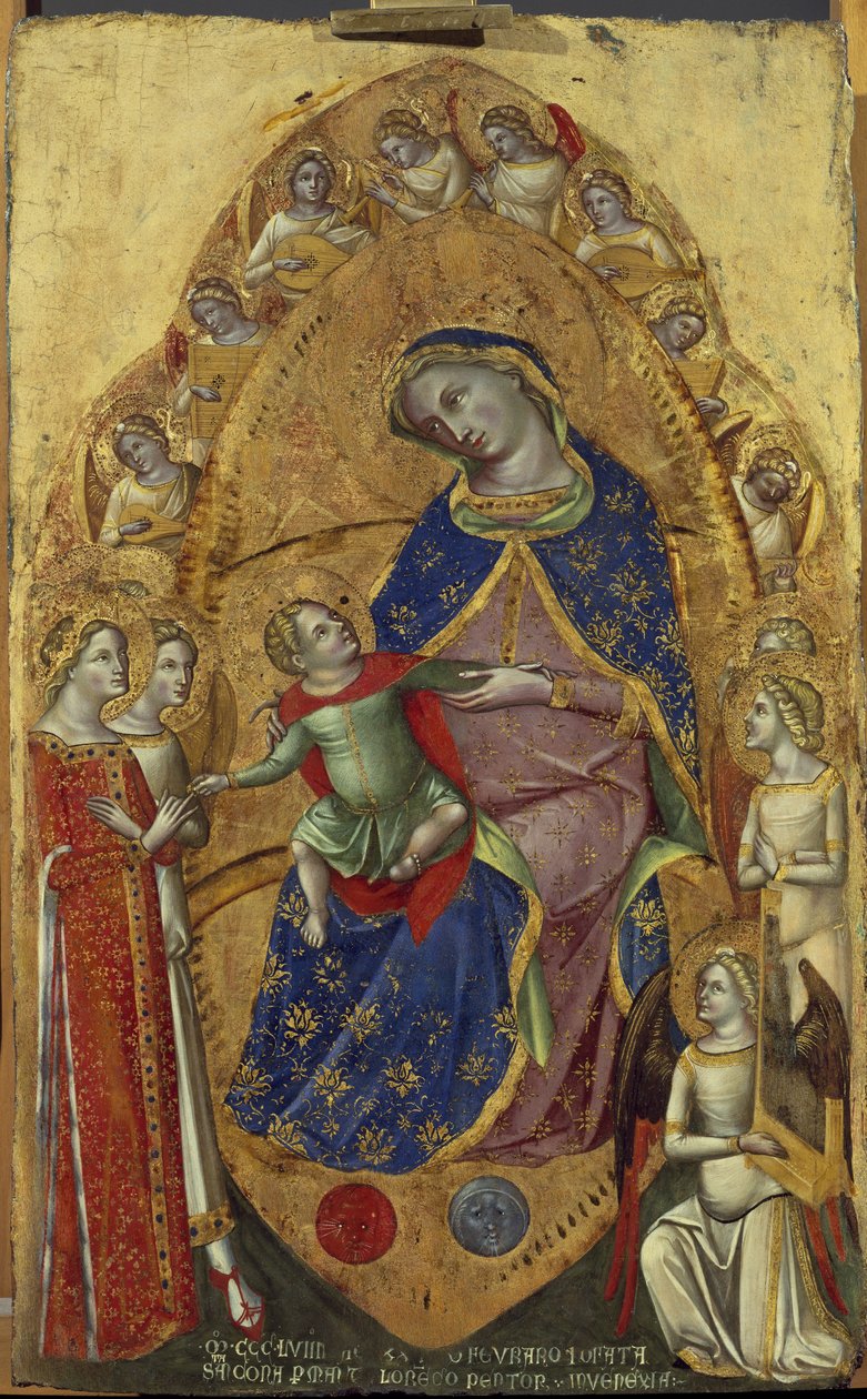 Mistyczne zaślubiny św. Katarzyny - Tempera na drewnie autorstwa Lorenzo Veneziano