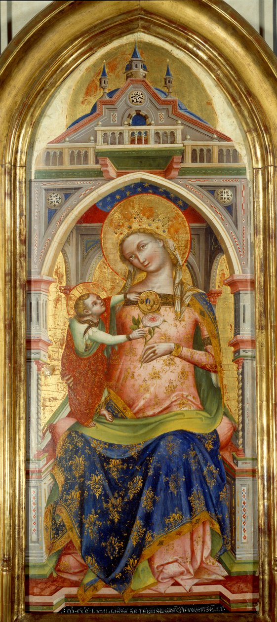 Dziewica i Dzieciątko. Obraz Lorenzo Veneziano (XIV wiek) autorstwa Lorenzo Veneziano