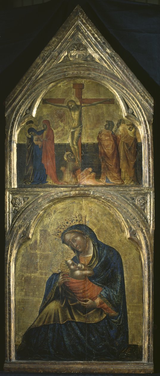 Dziewica z Dzieciątkiem z Ukrzyżowaniem, ok.1360 autorstwa Lorenzo Veneziano