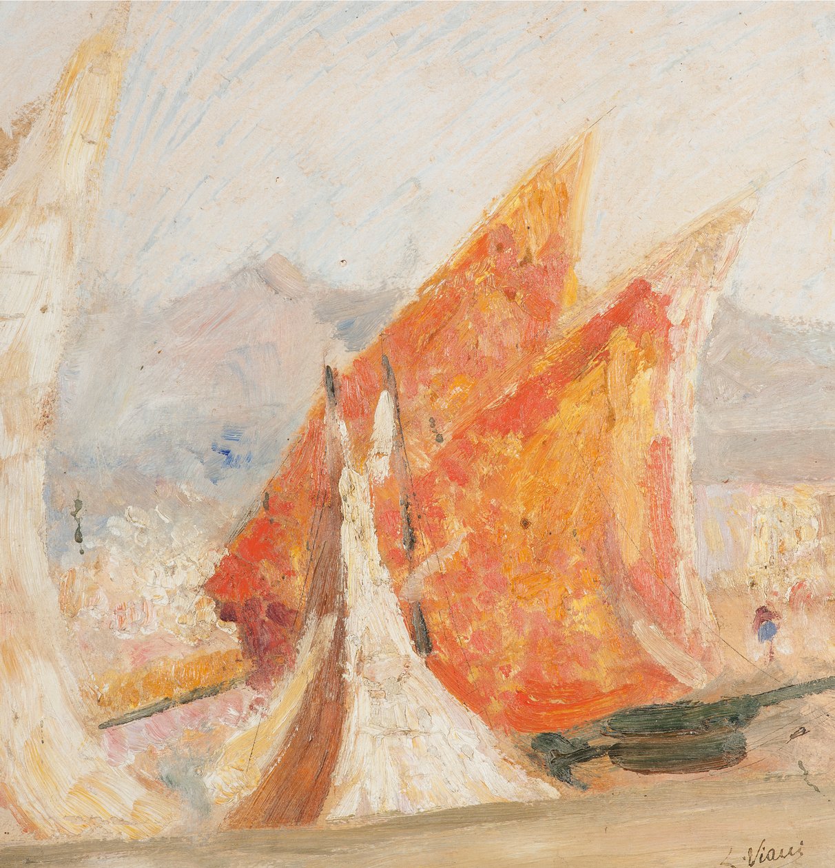 Zniknął Viareggio (Vele), 1942 autorstwa Lorenzo Viani