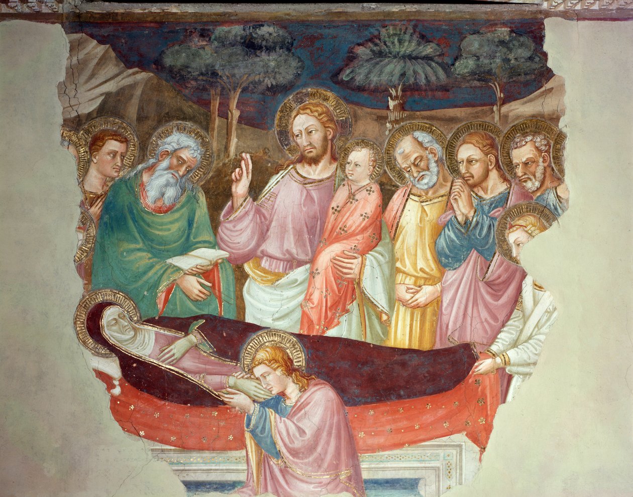 Zaśnięcie lub śmierć Dziewicy (fresk autorstwa Lorenzo di Bicci