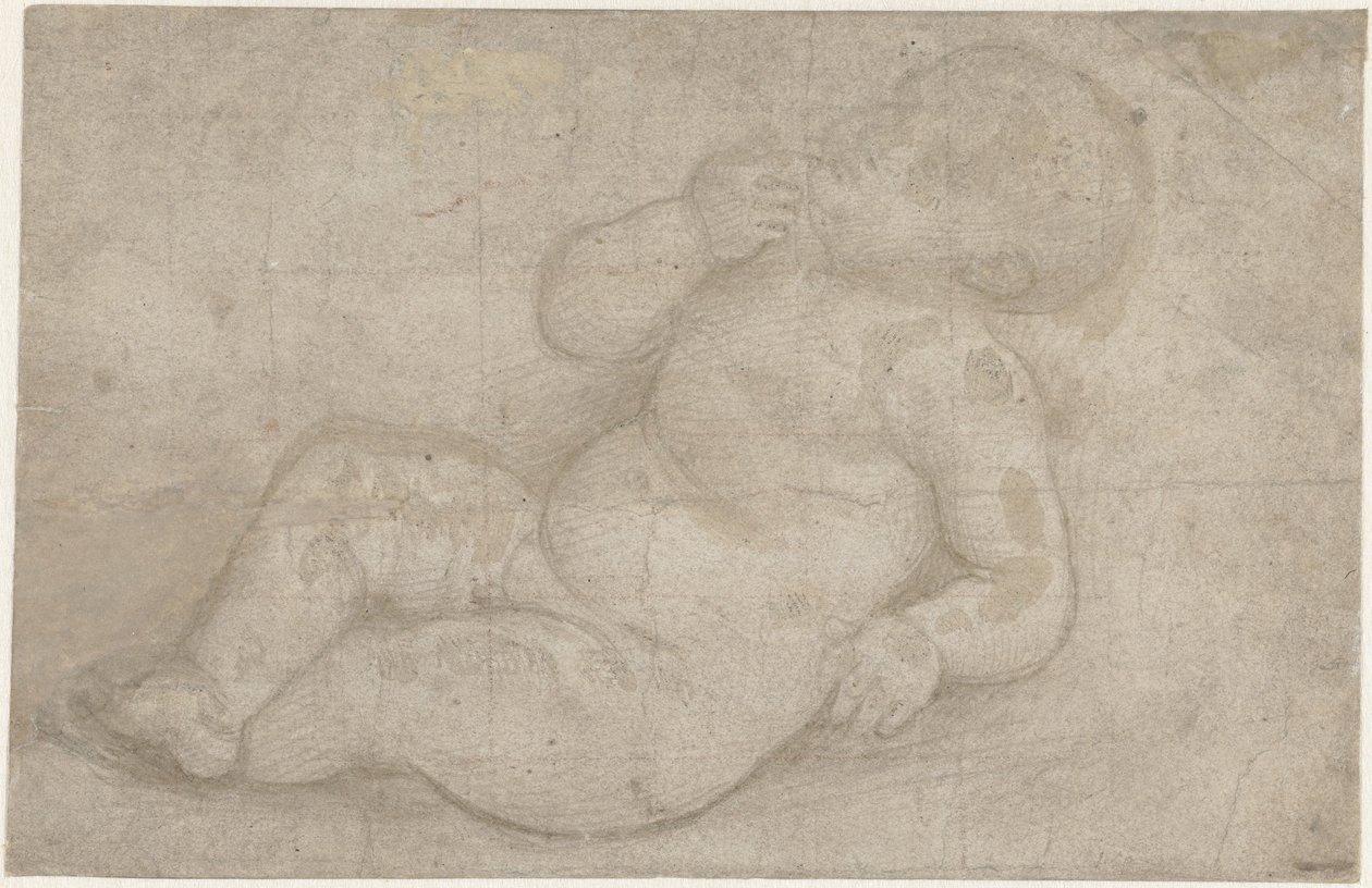 Studium dla leżącego Dzieciątka Jezus autorstwa Lorenzo di Credi (attributed to)