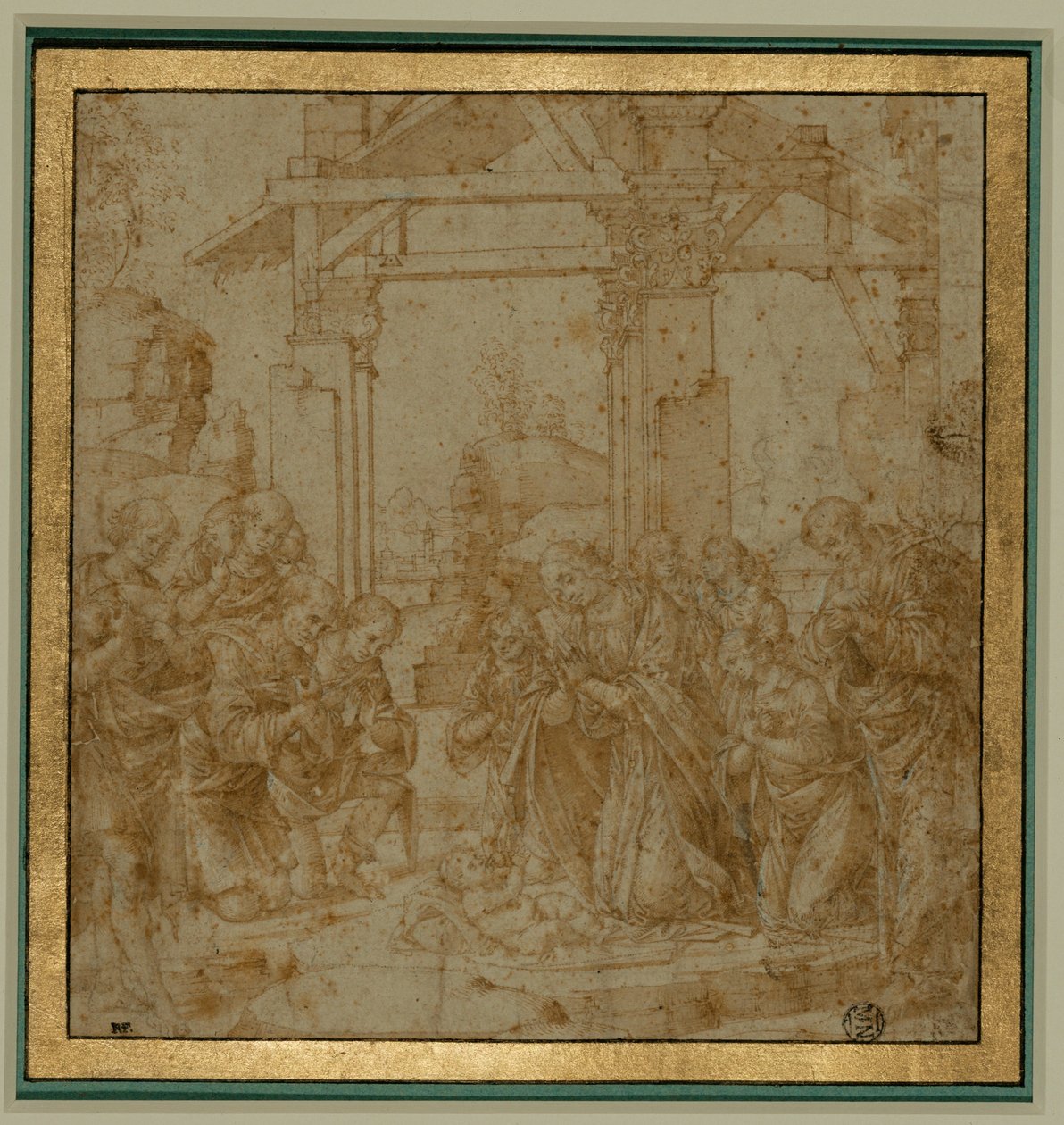 Adoracja pasterzy ... autorstwa Lorenzo di Credi