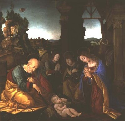 Madonna adorująca Dzieciątko Jezus autorstwa Lorenzo di Credi