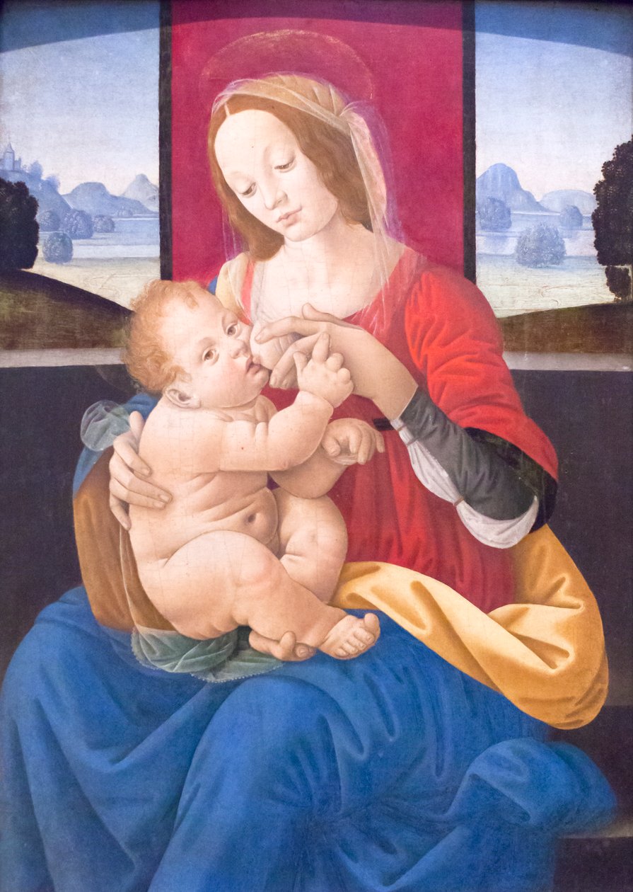 Madonna z Dzieciątkiem (olej na drewnie) autorstwa Lorenzo di Credi