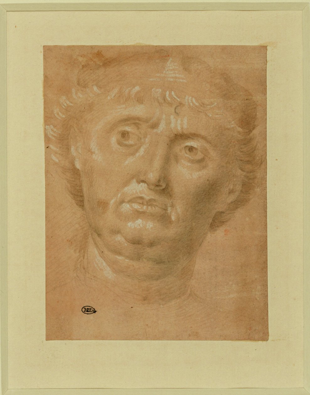 Portret mężczyzny, pełna twarz, oczy zwrócone w lewo ... autorstwa Lorenzo di Credi