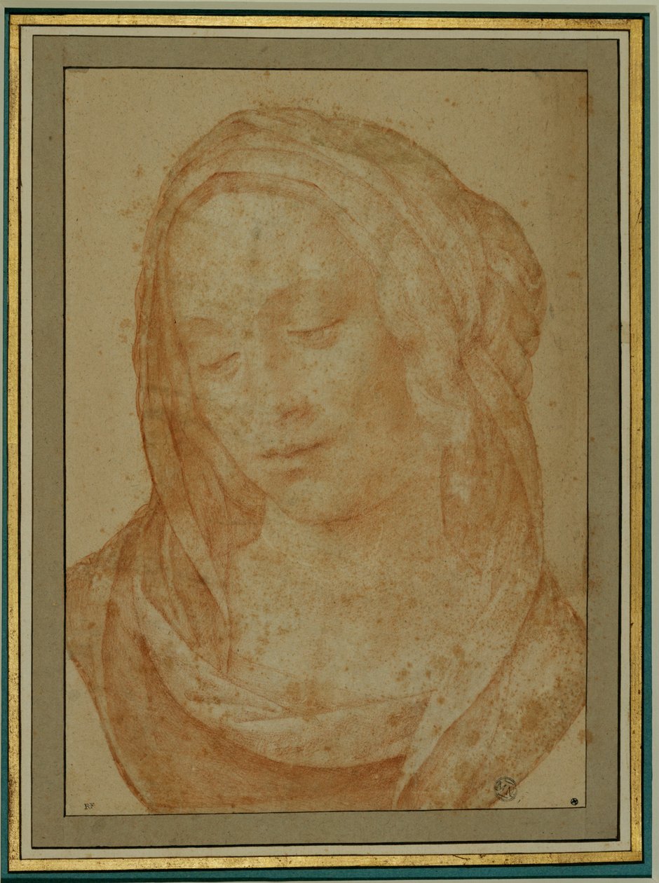 Portret kobiety z welonem ... autorstwa Lorenzo di Credi