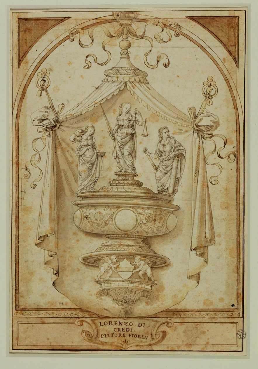 Studium pomnika pogrzebowego ... autorstwa Lorenzo di Credi