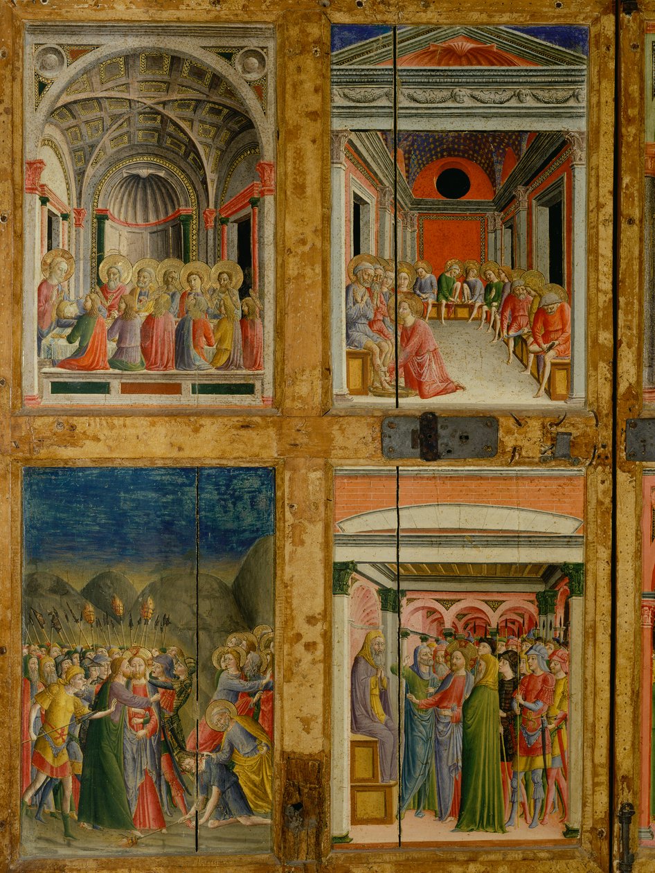 Relikwiarz drzwi Santa Maria della Scala. panel wewnętrzny autorstwa Lorenzo di Pietro Vecchietta