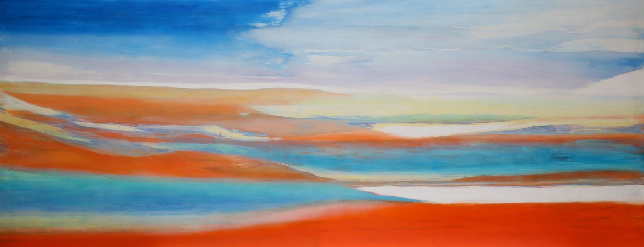 Miracle Water, 2004, (olej i szelak na zaprawie na desce) autorstwa Lou Gibbs